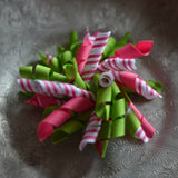 142 pink and Lime striped korker