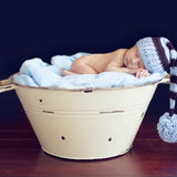 Finley in Blue and Brown Our signature hat