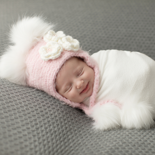 Hensley in baby pink